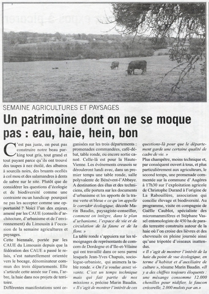 Article de Samuel Guillon paru dans L'Écho 11 Mai 2017