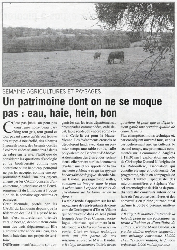 Article de Samuel Guillon paru dans L'Écho 11 Mai 2017