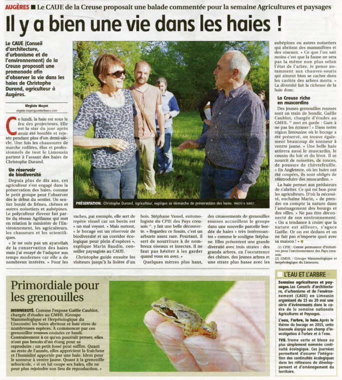 Article de Virginie Mayet paru dans La Montagne 17 Mai 2017